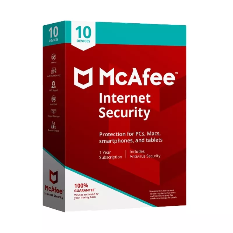McAfee Internet Security 10 - dispositivi 1 anno