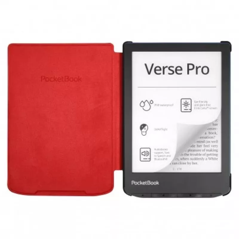 PocketBook H-S-634-R-WW Shell cover per Verse / Verse Pro da 15,2 cm (6 pollici), microfibra/PU, rosso