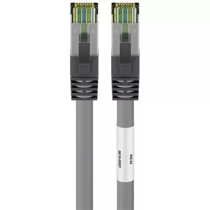 Cavo patch Goobay CAT 8.1, S/FTP (PiMF), grigio, 0,5 m - LSZH senza alogeni, rame AWG 24 (55135)