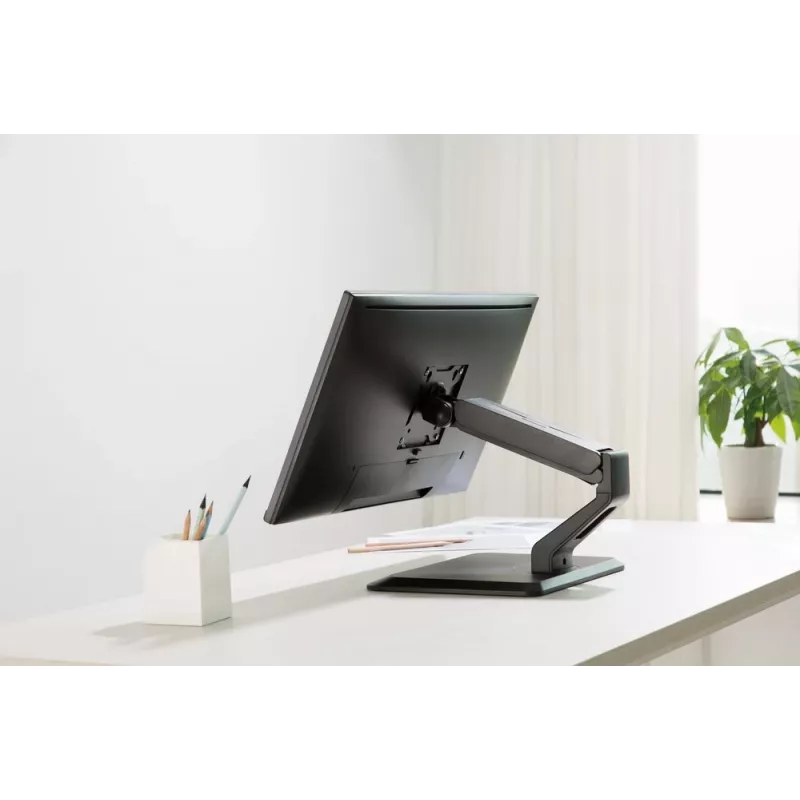 Stand da tavolo completamente orientabile per touchscreen GEMBIRD MS-D1ST-01 per display 17–32 pollici, nero, VESA 75x75–100x100, carico massimo 10 kg