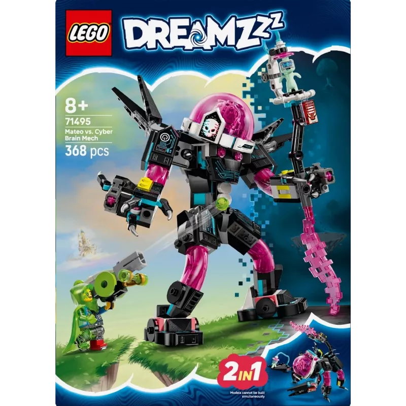 Giocattolo da costruzione LEGO 71495 Mateo vs. Cyberbrain Mech – set di gioco con minifigure e mech da costruire