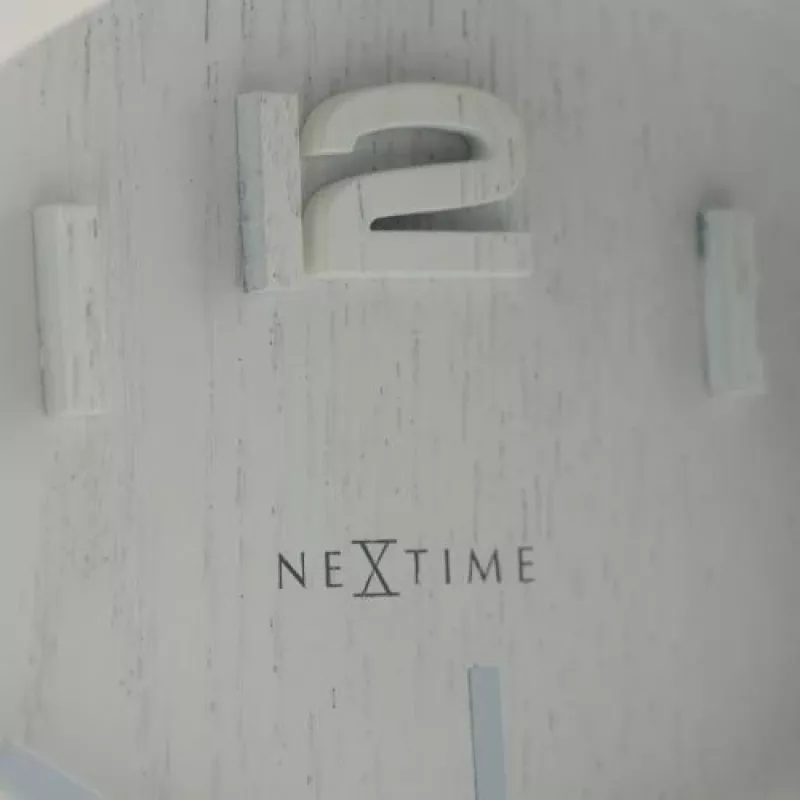 NeXtime orologio da parete 5192wi Wood Wood Small 22x20 cm, bianco