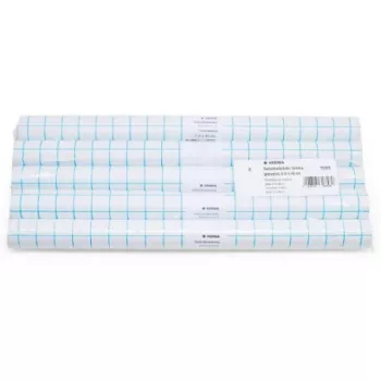 HERMA pellicola adesiva per protezione libri, 400 mm x 5 m trasparente, pellicola lucida in PP, linee a griglia sul (7005)