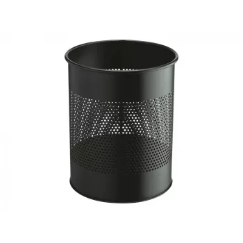 Cestino portarifiuti robusto - rotondo - 15 L - acciaio