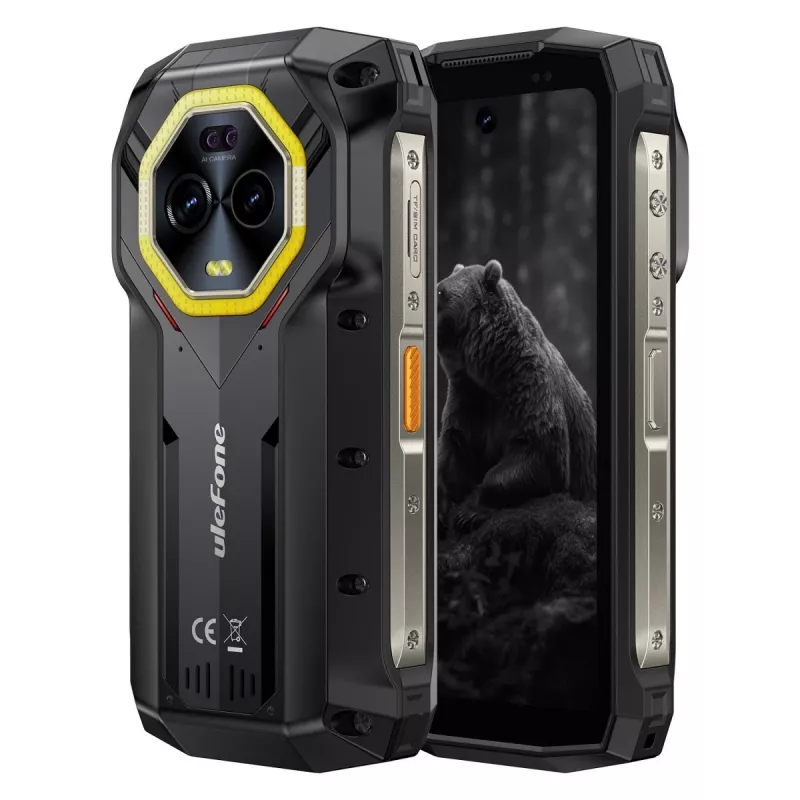 Ulefone Armor Mini 20 smartphone, 4,7 pollici, Helio G99, 8GB RAM, 256GB, 6200 mAh, Android 14, nero