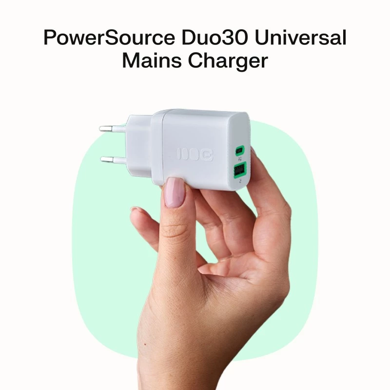 Alimentatore Green Cell PowerSource Solo30 30W bianco — caricabatterie USB-C, potenza in uscita 30 W
