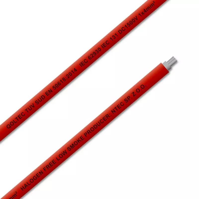 Qoltec 53850 Cavo solare fotovoltaico | 4 mm² | 100 m | rosso