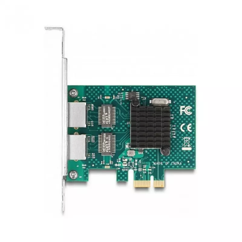 Scheda PCI Express x1 DeLOCK a 2 x RJ45 Gigabit LAN BCM grigio