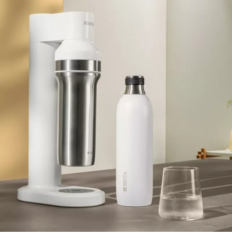 Brita sodaTRIO 1046735 bottiglia per gasatore, acciaio inossidabile, 1 l, bianca