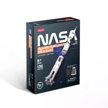 Puzzle 3D cubicfun modello razzo Apollo Saturn — kit didattico di montaggio in scala