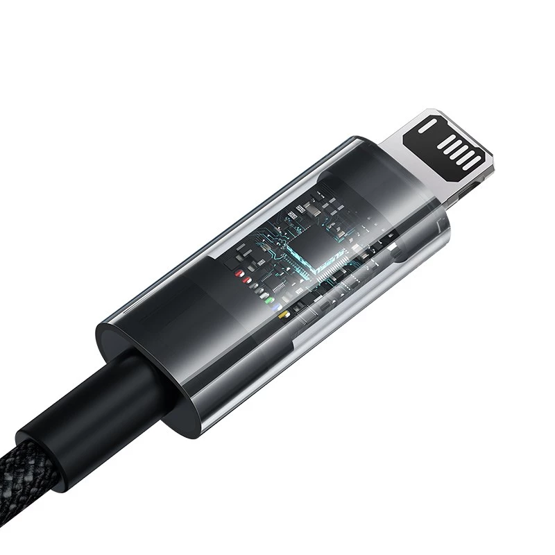 Baseus Gem Cavo USB a IP 2,4A ricarica rapida 2 m Nero