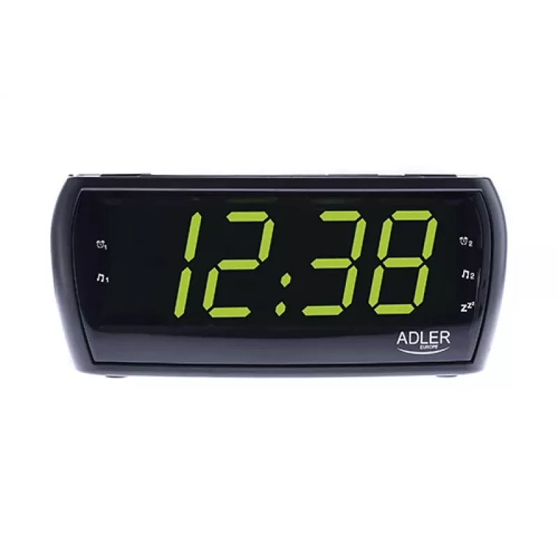 Radio sveglia Adler AD 1121 — radio sveglia, sintonizzatore FM/AM, display LED, batteria di backup, nero