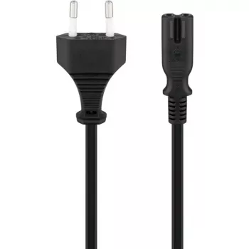 Cavo di collegamento Wentronic Goobay Euro, 3 m, nero - spina Euro (Type-C, CEE 7/16) > connettore femmina C7 (95038)