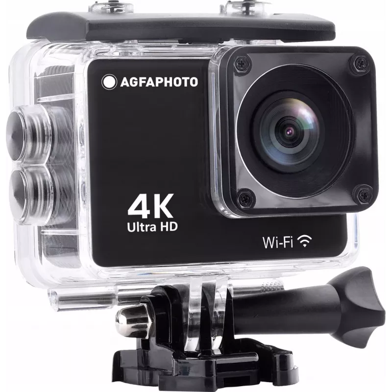 Action cam AgfaPhoto 4K, impermeabile, Wi-Fi, slow motion/time-lapse (AC9000BK)