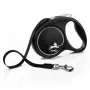 Flexi Black Design M guinzaglio retrattile per cani, nastro da 5 m, fino a 25 kg