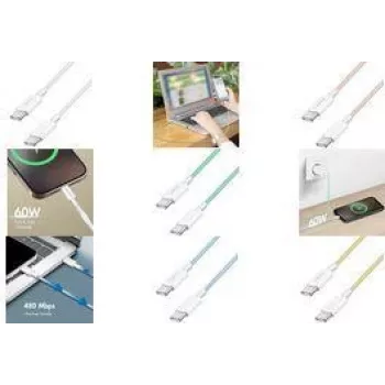 LogiLink cavo USB 2.0 Type-C C/m> C/m nylon 60W blu - cavo - digitale/dati (CU0351)