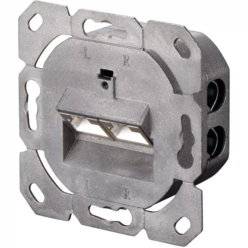 DIGITUS DN-9005-N - Presa, da incasso - RJ-45 X 2 - RAL 9010 - 2 porte (DN-9005-N)