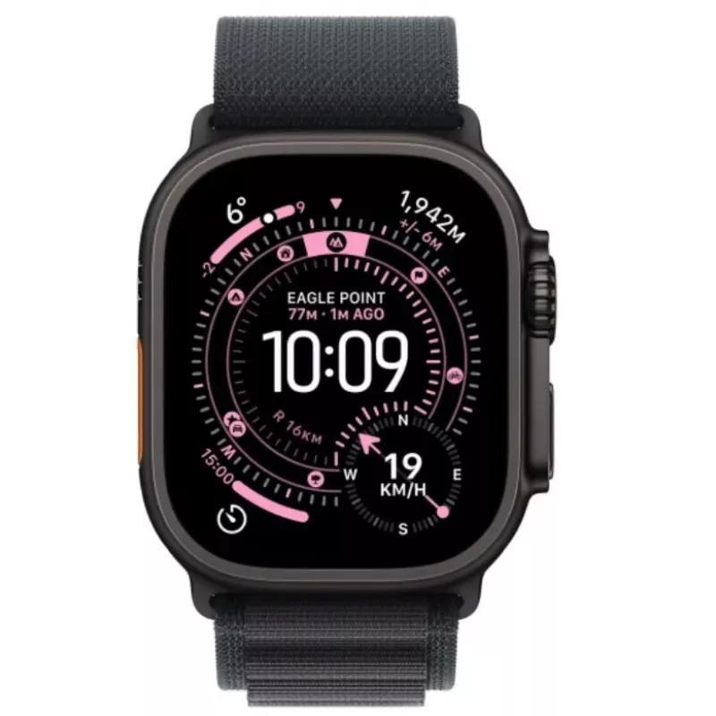 Smartwatch Apple Watch Ultra 3 GPS + Cellular 49mm cassa in titanio nero con cinturino Alpine Loop nero Large
