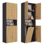 Top E Shop NEL 1K DK ANT/ART KP mobile contenitore per bagno, grafite/rovere