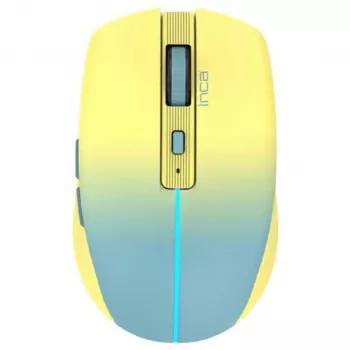 Mouse INCA IWM-511RS Bluetooth+wireless RGB colore base giallo