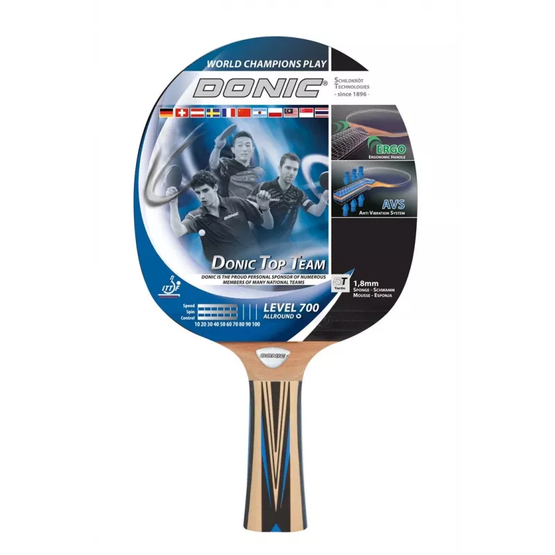 Donic Schildkröt Top Team 700 attrezzatura da ping pong nero, blu, legno