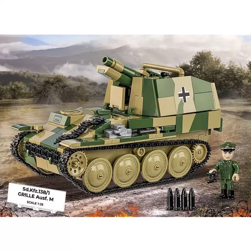 Kit di costruzione Cobi SD.KFZ.138/1 Grille, 720 pezzi, modello da esposizione