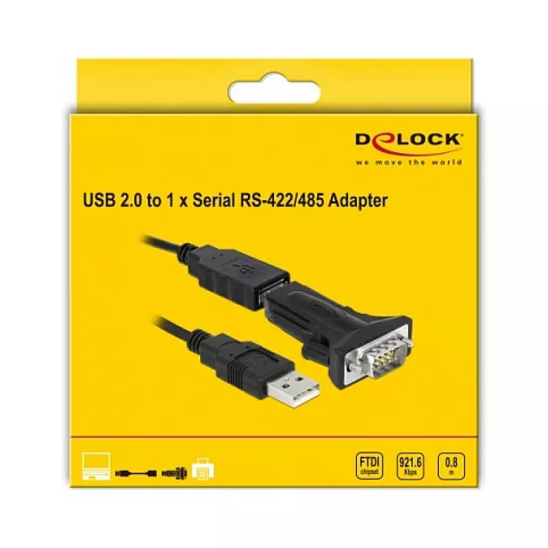 Cavo seriale DeLOCK 66286 USB Type-A DB-9 nero 0,8 m