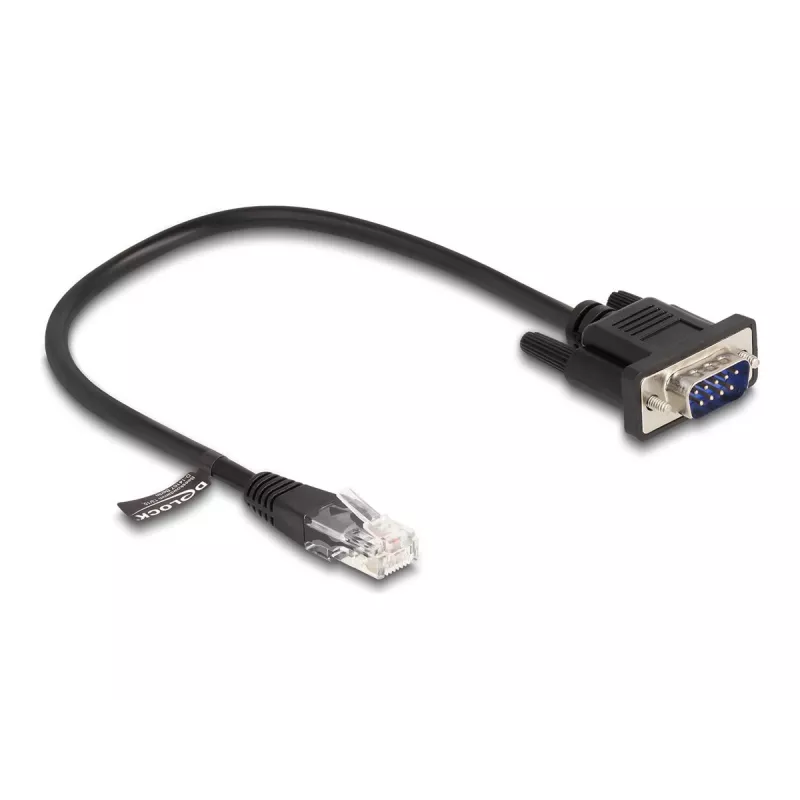 Delock cavo seriale RS-232, RJ45 maschio a D-Sub 9 maschio, 30 cm, nero