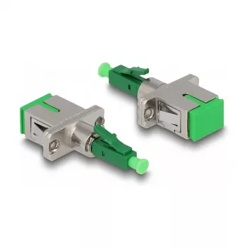 DeLOCK Accoppiatore ibrido in fibra ottica LC simplex maschio su SC simplex femmina verde