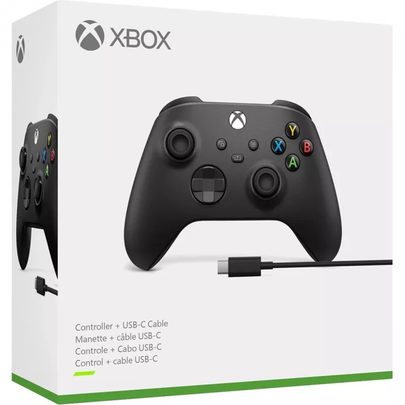 Microsoft Xbox Wireless Controller + cavo USB-C nero gamepad analogico / digitale PC, Xbox One, Xbox One S, Xbox One X, Xbox Series S, Xbox Series X