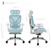 Sedia da ufficio ergonomica thunder x3 TEGC-3073102.B1 — imbottitura bianco-blu, braccioli regolabili, schienale alto