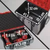 Valigetta per attrezzi Einhell E-Case Tower nero rosso polipropilene resistente al calore protezione dagli schizzi