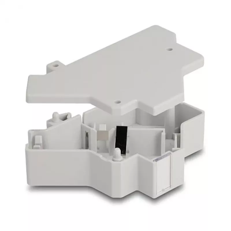 DeLOCK 67043 Supporto Keystone per guida DIN con messa a terra, grigio