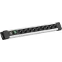 Ciabatta Bachmann CONNECTUS con 9× prese CEE7/3, 1× interruttore, cavo 2,0 m, connettore maschio CEE7/7, grigio