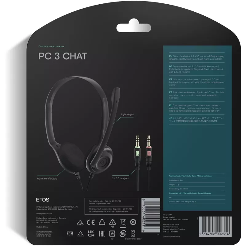 Sennheiser PC 3 CHAT headset nero