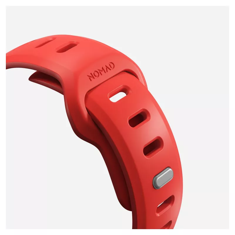 Cinturino Nomad Tempo — gomma rossa, larghezza 18 mm, per polsi 135–175 mm
