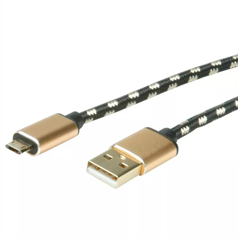 ROLINE 11.02.8820 cavo USB 1,8 m USB 2.0 USB-C Micro-USB B nero - oro (11.02.8820)