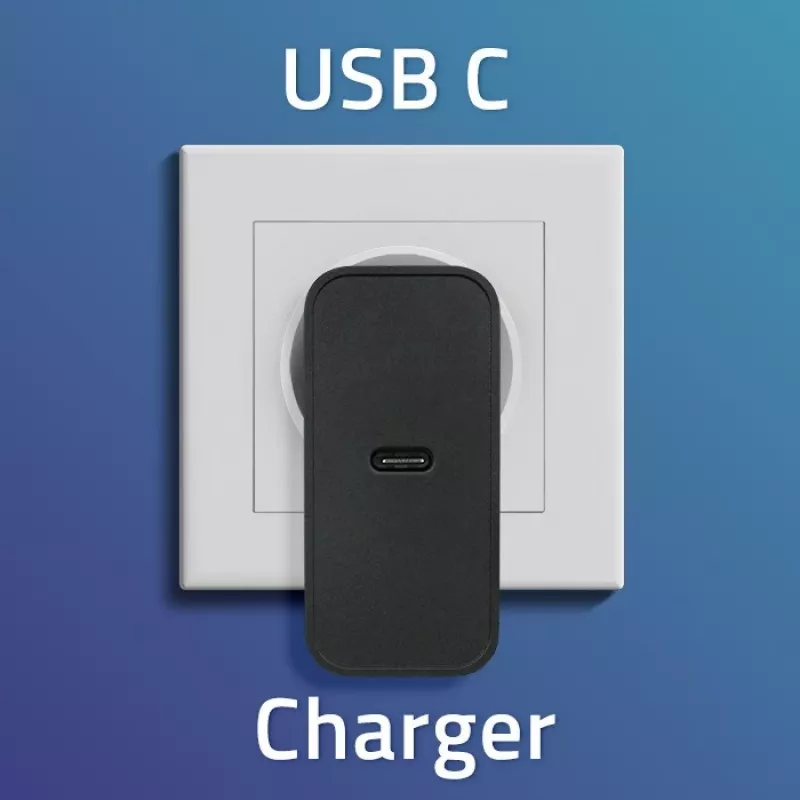 Caricabatterie QOLTEC Super Quick PD 65W USB‑C Power Delivery 5–20V, 1x USB‑C, USB PD 3.0, connettore maschio Type-C, 65 W