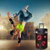 Altoparlante karaoke Bluetooth portatile MANTA SPK0803B140 140W, a batteria, MIC/USB/microSD, FM, equalizzatore, ruote