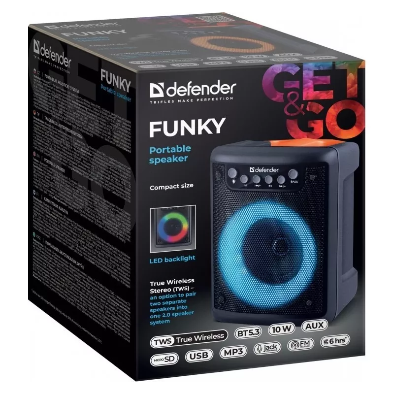 Diffusore Bluetooth FUNKY 10W, 65053, DEFENDER
