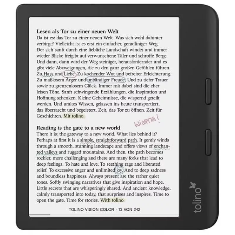 Tolino E-book reader touchscreen Wi-Fi nero