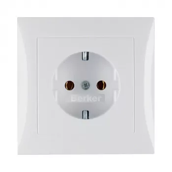 Presa tipo F berker 47428989, 16 A, 250 V, bianco, corpo in duroplast