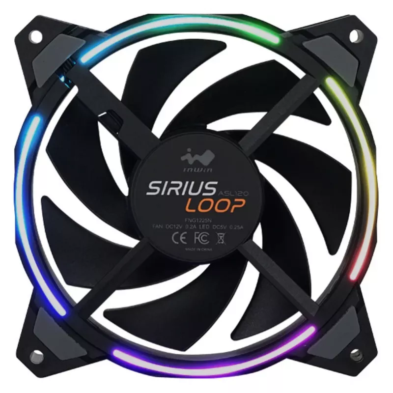 Ventola per case in win SIRIUS LOOP X3 120mm 3-RGB, 120 mm, illuminazione 3-RGB