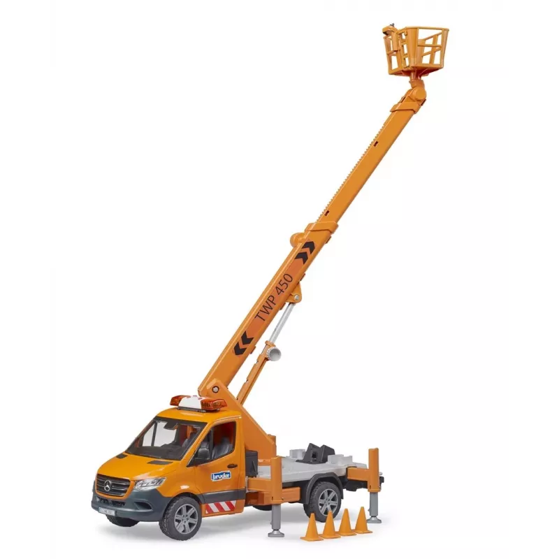 Veicolo BRUDER MB Sprinter piattaforma di lavoro età consigliata 3+