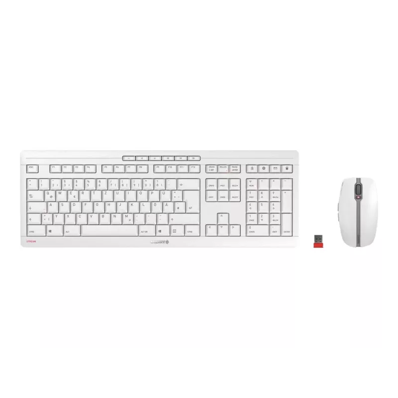 CHERRY Stream Desktop tastiera mouse inclusi ufficio RF wireless QWERTZ tedesca bianco