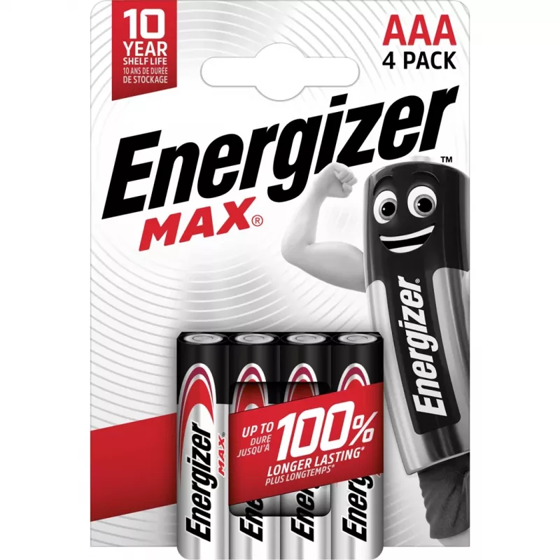 Batterie Energizer Alkaline Max AAA LR03, 4 pezzi, confezione ecologica