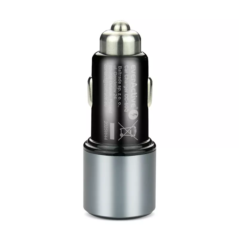 Caricabatterie da auto everActive CC-60Q, QC3.0, fino a 83W, adattatore auto USB