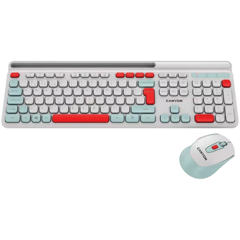 CANYON HSET-W5 EN tastiera+mouse AAA+AA wireless bianco