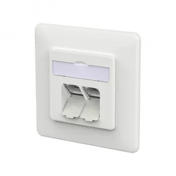 METZ CONNECT presa di connessione E-DAT C6A LSA++ 2 porte UP bianco traffico