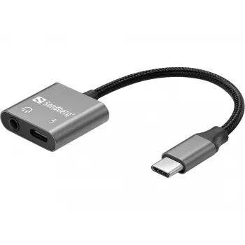 Adattatore audio USB-C SANDBERG PD65W 136-67 con USB-C PD passthrough